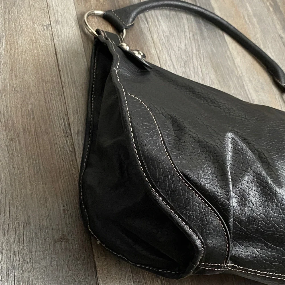 Nine West Black Shoulder Bag with Metallic Details